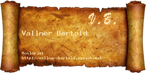 Vallner Bertold névjegykártya